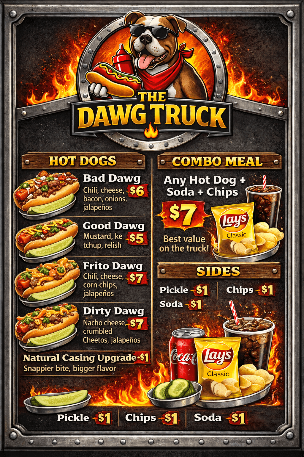 The Dawg Truck menu